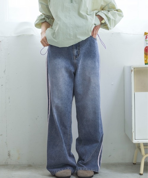 PILIT(ピリット)の「オーバーダイ ラインデニム(デニムパンツ・レディース・サックスブルー/ブルー・LARGE/MEDIUM)」の22枚目の写真