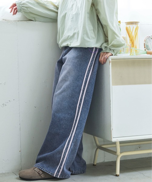 PILIT(ピリット)の「オーバーダイ ラインデニム(デニムパンツ・レディース・サックスブルー/ブルー・LARGE/MEDIUM)」の21枚目の写真