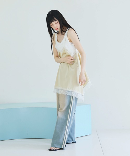 PILIT(ピリット)の「オーバーダイ ラインデニム(デニムパンツ・レディース・サックスブルー/ブルー・LARGE/MEDIUM)」の9枚目の写真