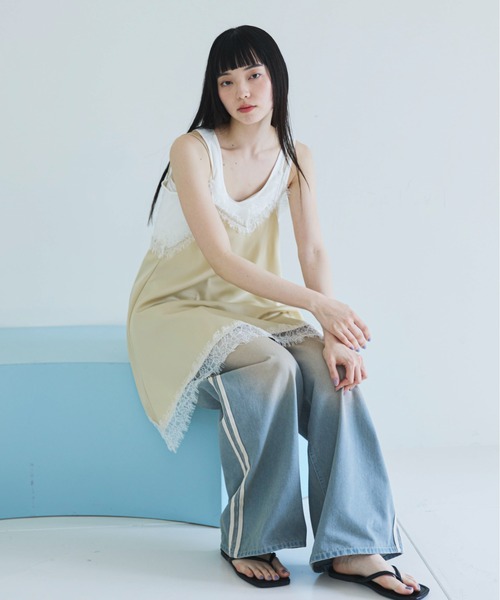 PILIT(ピリット)の「オーバーダイ ラインデニム(デニムパンツ・レディース・サックスブルー/ブルー・LARGE/MEDIUM)」の10枚目の写真