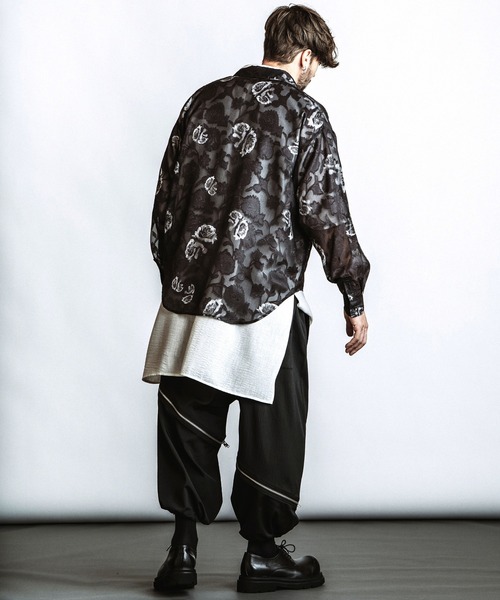 NO ID.（ノーアイディ）の「【NO ID.】Sheer Flower BIG Shirt / シアーフラワー ビッグ シャツ（シャツ/ブラウス・メンズ・ブルー/ブラック/ホワイト・ONE SIZE）」の13枚目の写真