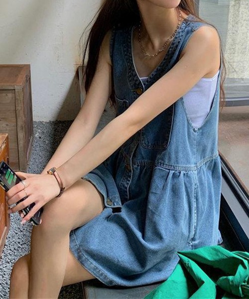 GLAMOROUS JANE(グラマラスジェーン)の「フロントボタンデニムミニワンピース(ワンピース・レディース・ブルー・M/L)」の15枚目の写真