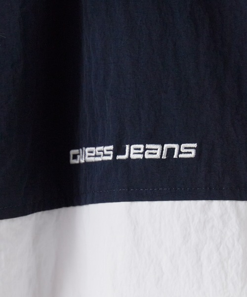 GUESS JEANS（ゲスジーンズ）の「GUESS JEANS/ゲスジーンズ Colorblock Jacket ウィンドブレイカー ジャケット バイカラー 2026年 夏 夏服 秋服（ナイロンジャケット・メンズ・ホワイト・M/L/XL）」の11枚目の写真