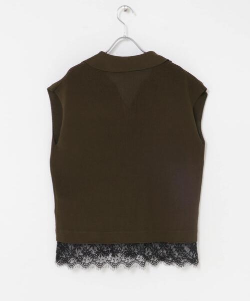 ITEMS URBANRESEARCH(アイテムズ アーバンリサーチ)の「ニットドッキングヘムレース(ニット/セーター・レディース・ベージュ/ブラウン/ブラック・FREE)」の17枚目の写真