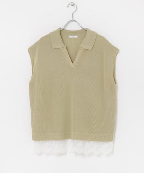 ITEMS URBANRESEARCH(アイテムズ アーバンリサーチ)の「ニットドッキングヘムレース(ニット/セーター・レディース・ベージュ/ブラウン/ブラック・FREE)」の20枚目の写真