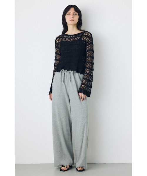 AZUL by moussy(アズールバイマウジー)の「【セットアップ対応】クロシェフレアスリーブニットトップス(ニット/セーター・レディース・アイボリー/ライトカーキ/ブラック・SMALL/MEDIUM)」の18枚目の写真