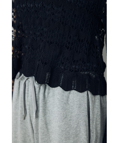 AZUL by moussy(アズールバイマウジー)の「【セットアップ対応】クロシェフレアスリーブニットトップス(ニット/セーター・レディース・アイボリー/ライトカーキ/ブラック・SMALL/MEDIUM)」の21枚目の写真