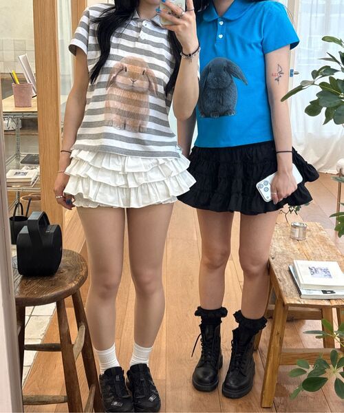CRANK(クランク)の「バーニーグラフィックカラーシャツ_ブルー(Tシャツ/カットソー・レディース・その他・FREE/ONE SIZE)」の8枚目の写真