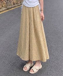 ウエストゴムドットフレアパンツ