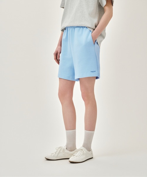 MARITHE + FRANCOIS GIRBAUD（マリテフランソワジルボー）の「W REGULAR LOGO SWEAT SHORTS（スウェットパンツ・レディース・アイボリー/ヘザーグレー/スカイブルー系・SMALL/MEDIUM）」の3枚目の写真