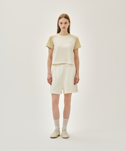 MARITHE + FRANCOIS GIRBAUD（マリテフランソワジルボー）の「W REGULAR LOGO SWEAT SHORTS（スウェットパンツ・レディース・アイボリー/ヘザーグレー/スカイブルー系・SMALL/MEDIUM）」の10枚目の写真