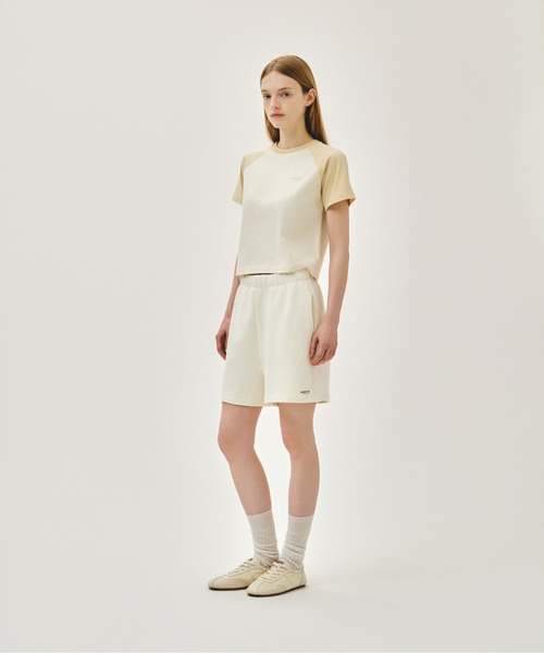 MARITHE + FRANCOIS GIRBAUD（マリテフランソワジルボー）の「W REGULAR LOGO SWEAT SHORTS（スウェットパンツ・レディース・アイボリー/ヘザーグレー/スカイブルー系・SMALL/MEDIUM）」の12枚目の写真