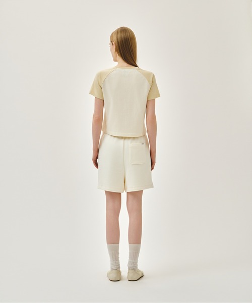 MARITHE + FRANCOIS GIRBAUD（マリテフランソワジルボー）の「W REGULAR LOGO SWEAT SHORTS（スウェットパンツ・レディース・アイボリー/ヘザーグレー/スカイブルー系・SMALL/MEDIUM）」の13枚目の写真