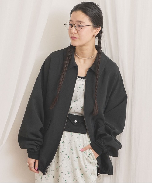fig Ｌondon（フィグロンドン）の「DICROS AIRO zip blouson（ブルゾン・レディース・チャコールグレー/アイボリー・FREE）」の2枚目の写真