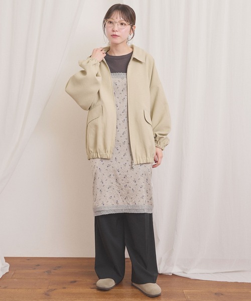 fig Ｌondon（フィグロンドン）の「DICROS AIRO zip blouson（ブルゾン・レディース・チャコールグレー/アイボリー・FREE）」の3枚目の写真