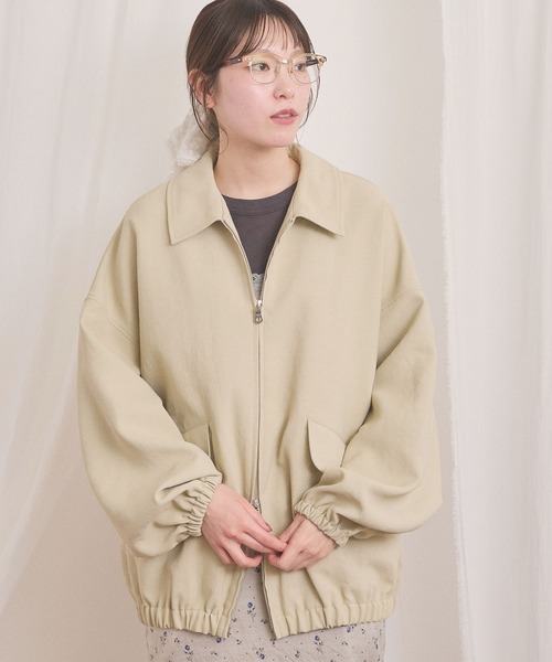 fig Ｌondon（フィグロンドン）の「DICROS AIRO zip blouson（ブルゾン・レディース・チャコールグレー/アイボリー・FREE）」の15枚目の写真