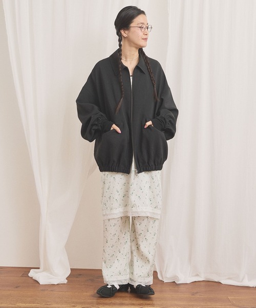 fig Ｌondon（フィグロンドン）の「DICROS AIRO zip blouson（ブルゾン・レディース・チャコールグレー/アイボリー・FREE）」の10枚目の写真