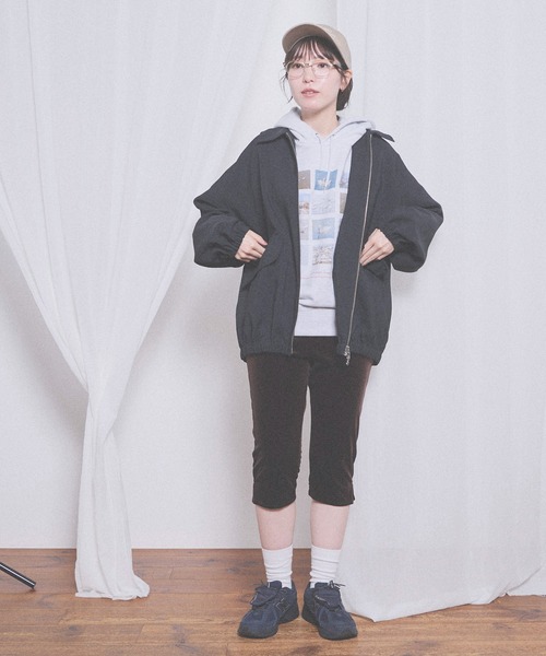 fig Ｌondon（フィグロンドン）の「DICROS AIRO zip blouson（ブルゾン・レディース・チャコールグレー/アイボリー・FREE）」の21枚目の写真