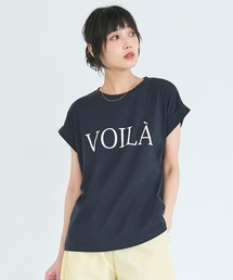 フレンチスリーブプリントTシャツ