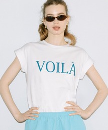 フレンチスリーブプリントTシャツ
