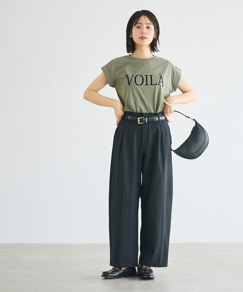 coca(coca)(コカ)の「フレンチスリーブプリントTシャツ(Tシャツ/カットソー・レディース・イエロー/A/B/ネイビー/チャコール/カーキ・L/M/S/XL)」の8枚目の写真