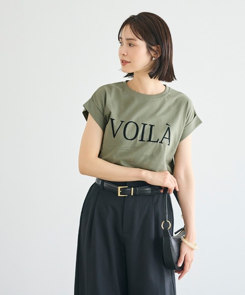 coca(coca)(コカ)の「フレンチスリーブプリントTシャツ(Tシャツ/カットソー・レディース・イエロー/A/B/ネイビー/チャコール/カーキ・L/M/S/XL)」の10枚目の写真
