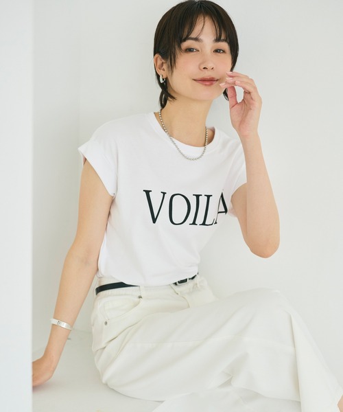 coca(coca)(コカ)の「フレンチスリーブプリントTシャツ(Tシャツ/カットソー・レディース・イエロー/A/B/ネイビー/チャコール/カーキ・L/M/S/XL)」の13枚目の写真