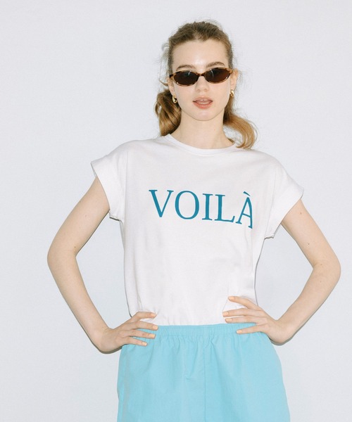 coca(coca)(コカ)の「フレンチスリーブプリントTシャツ(Tシャツ/カットソー・レディース・イエロー/A/B/ネイビー/チャコール/カーキ・L/M/S/XL)」の19枚目の写真