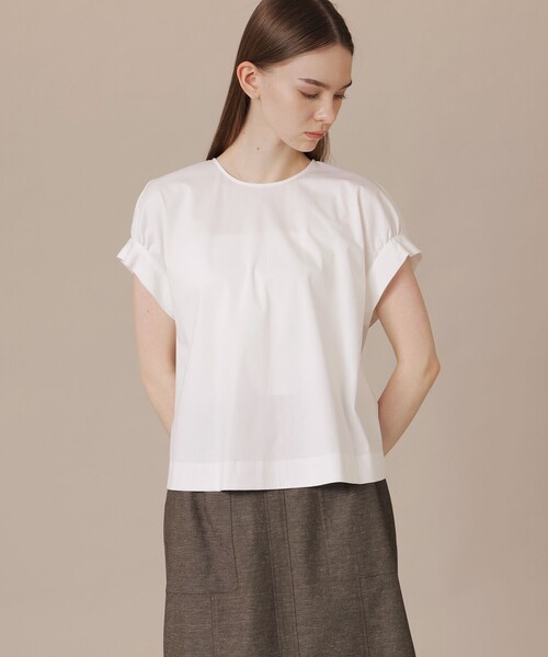 MACKINTOSH LONDON（マッキントッシュ ロンドン）の「【WEB・一部店舗限定】トリコットジャージプルオーバー（Tシャツ/カットソー・レディース・ネイビー/オフホワイト・38）」の2枚目の写真