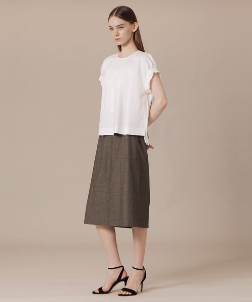 MACKINTOSH LONDON（マッキントッシュ ロンドン）の「【WEB・一部店舗限定】トリコットジャージプルオーバー（Tシャツ/カットソー・レディース・ネイビー/オフホワイト・38）」の3枚目の写真