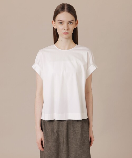 MACKINTOSH LONDON（マッキントッシュ ロンドン）の「【WEB・一部店舗限定】トリコットジャージプルオーバー（Tシャツ/カットソー・レディース・ネイビー/オフホワイト・38）」の5枚目の写真