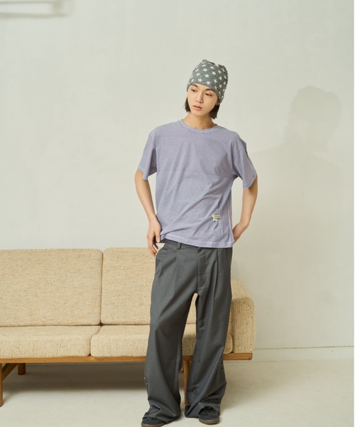 common gull products.(コモンガルプロダクツ)の「ぼんやり明るい朝にボーダーTシャツ(Tシャツ/カットソー・レディース・ブラウン系/サックスブルー系/イエロー系・SMALL/MEDIUM/LARGE)」の21枚目の写真