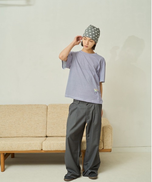 common gull products.(コモンガルプロダクツ)の「ぼんやり明るい朝にボーダーTシャツ(Tシャツ/カットソー・レディース・ブラウン系/サックスブルー系/イエロー系・SMALL/MEDIUM/LARGE)」の22枚目の写真