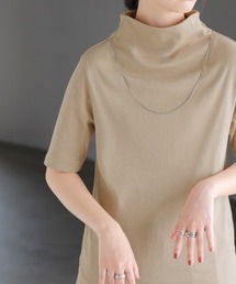 「首肌隠し」 超のびハイネック半袖カットソー