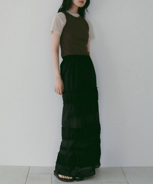 anuke（アンヌーク）の「[anuke/アンヌーク] アメリカンスリーブ ショート丈タンクトップ（タンクトップ・レディース・ブラック/ブラウン/ホワイト・F）」の16枚目の写真