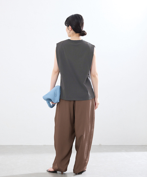 IENA(イエナ)の「マーセライズ ノースリTシャツ(Tシャツ/カットソー・レディース・チャコールグレー/ブラウン/ホワイト・FREE)」の15枚目の写真