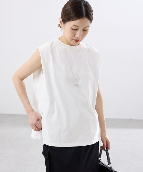 IENA(イエナ)の「マーセライズ ノースリTシャツ(Tシャツ/カットソー・レディース・チャコールグレー/ブラウン/ホワイト・FREE)」の18枚目の写真