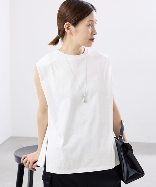 IENA(イエナ)の「マーセライズ ノースリTシャツ(Tシャツ/カットソー・レディース・チャコールグレー/ブラウン/ホワイト・FREE)」の19枚目の写真