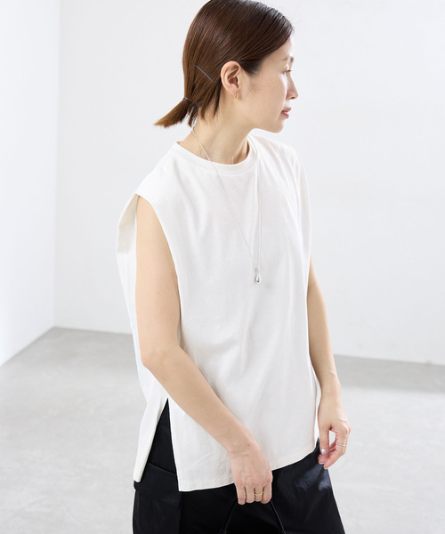 IENA(イエナ)の「マーセライズ ノースリTシャツ(Tシャツ/カットソー・レディース・チャコールグレー/ブラウン/ホワイト・FREE)」の21枚目の写真