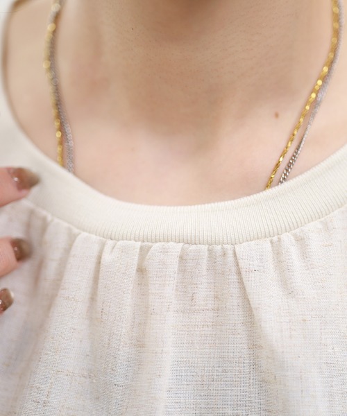 EGLANTINE(エグランティーヌ)の「EGLANTINE リネンミックス 立体ロゴギャザーカットソー 半袖(Tシャツ/カットソー・レディース・ブラウン/オレンジ/アイボリー・38)」の11枚目の写真