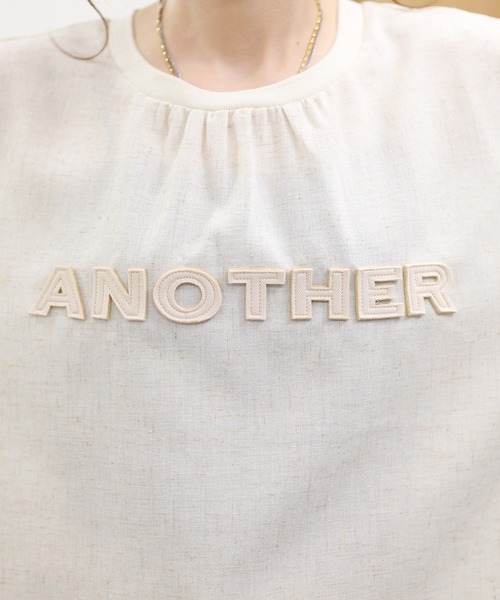 EGLANTINE(エグランティーヌ)の「EGLANTINE リネンミックス 立体ロゴギャザーカットソー 半袖(Tシャツ/カットソー・レディース・ブラウン/オレンジ/アイボリー・38)」の12枚目の写真