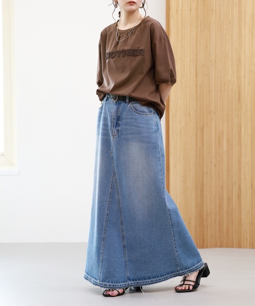 EGLANTINE(エグランティーヌ)の「EGLANTINE リネンミックス 立体ロゴギャザーカットソー 半袖(Tシャツ/カットソー・レディース・ブラウン/オレンジ/アイボリー・38)」の13枚目の写真