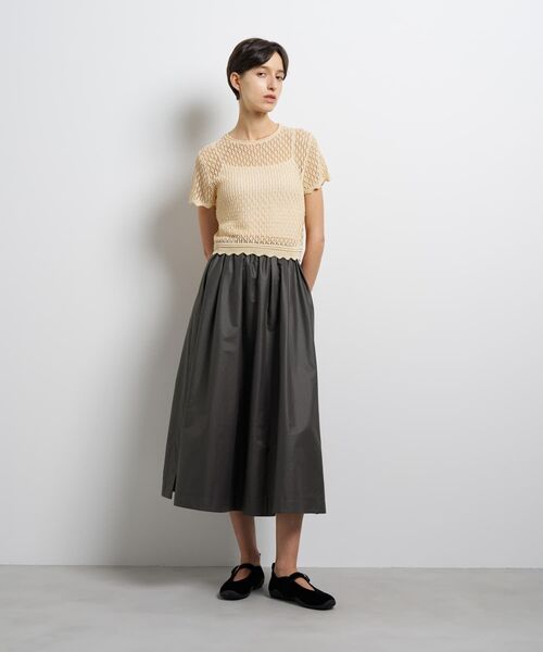 LANVIN en Bleu（ランバンオンブルー）の「シアーラメレースニット（ニット/セーター・レディース・ブラック/グリーン/ベージュ・38）」の4枚目の写真