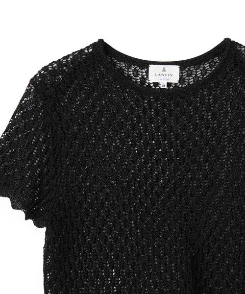 LANVIN en Bleu（ランバンオンブルー）の「シアーラメレースニット（ニット/セーター・レディース・ブラック/グリーン/ベージュ・38）」の11枚目の写真