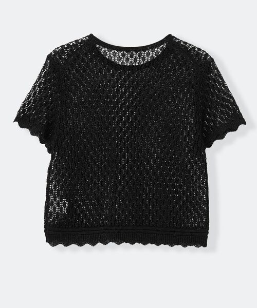 LANVIN en Bleu（ランバンオンブルー）の「シアーラメレースニット（ニット/セーター・レディース・ブラック/グリーン/ベージュ・38）」の12枚目の写真