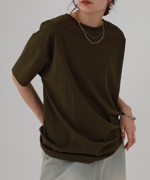 FUNALIVE(ファンアライブ)の「ユニセックス 冷感 無地 半袖 Tシャツ(Tシャツ/カットソー・メンズ・グレー/ネイビー/カーキ/ブラック・L/LL/M)」の1枚目の写真