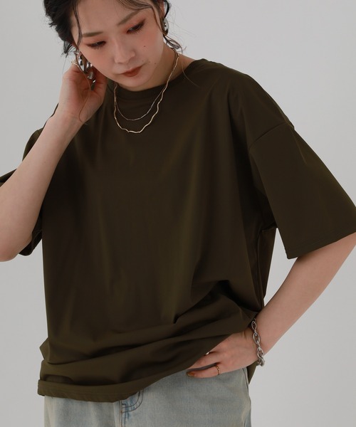 FUNALIVE(ファンアライブ)の「ユニセックス 冷感 無地 半袖 Tシャツ(Tシャツ/カットソー・メンズ・グレー/ネイビー/カーキ/ブラック・L/LL/M)」の13枚目の写真