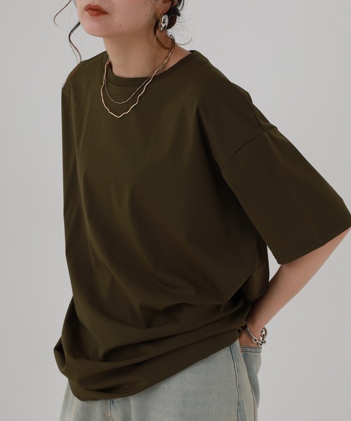 FUNALIVE(ファンアライブ)の「ユニセックス 冷感 無地 半袖 Tシャツ(Tシャツ/カットソー・メンズ・グレー/ネイビー/カーキ/ブラック・L/LL/M)」の14枚目の写真
