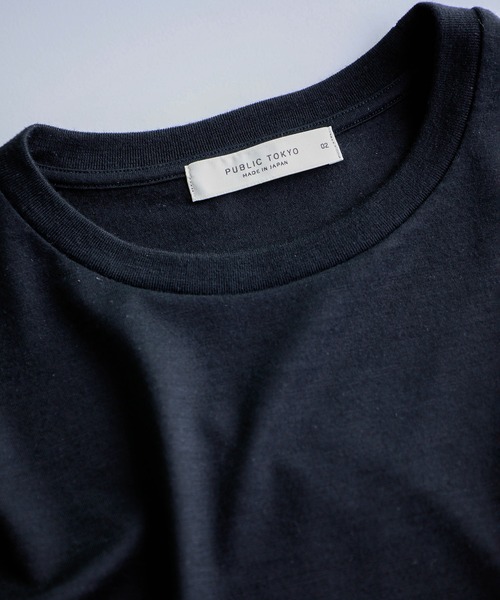 PUBLIC TOKYO(パブリックトウキョウ)の「ウールTシャツ /ウォッシャブル/吸湿/抗菌性/夏服/ムレ防止(Tシャツ/カットソー・メンズ・ダークグレー/ブラック・1/2)」の9枚目の写真