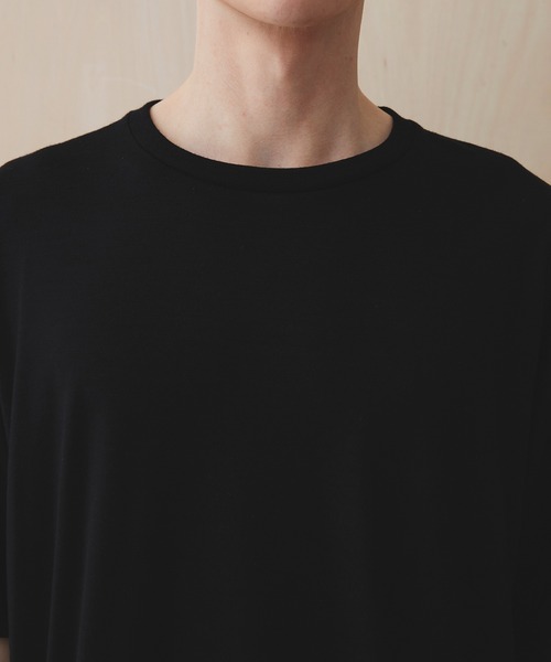 PUBLIC TOKYO(パブリックトウキョウ)の「ウールTシャツ /ウォッシャブル/吸湿/抗菌性/夏服/ムレ防止(Tシャツ/カットソー・メンズ・ダークグレー/ブラック・1/2)」の12枚目の写真